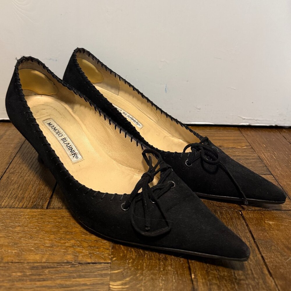 Vintage Manolo Blahnik Pumps Black Women's US 7